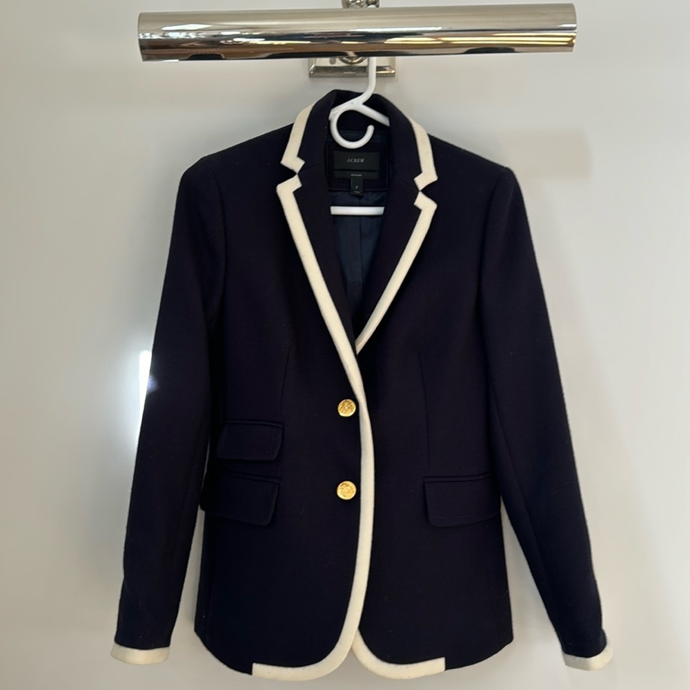 J Crew navy wool blazer size 2